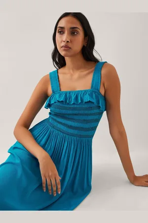 Monsoon Salma Smocked Sleeveless Midi Dress2X-Large