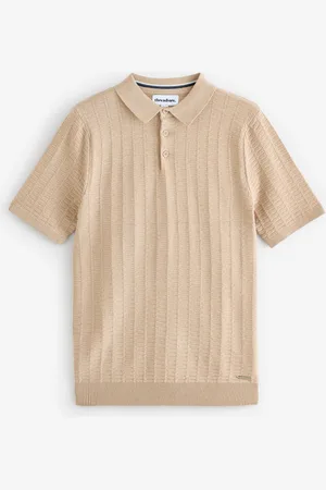 Threadbare Gebreid poloshirt van katoenmix met korte mouwen en textuurLarge