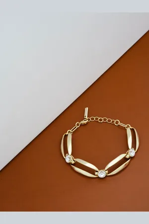 Karen Millen Gold Tone Crystal Ellipse BraceletEén
