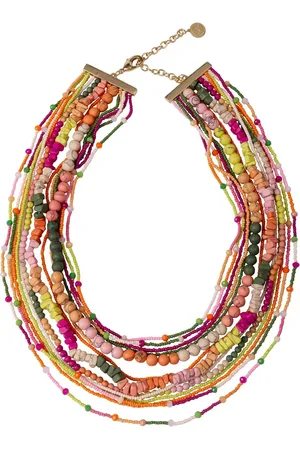 Bibi Bijoux Pink Multicolour Layered Beaded Necklaceeen