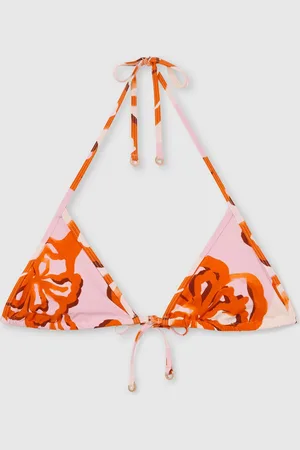 Reiss Tina Printed Triangle Halter Neck Bikini Top36