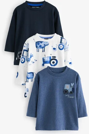 Next Set van 3 stuks 100% katoenen T-shirts met lange mouwen (3mnd-7jr)3