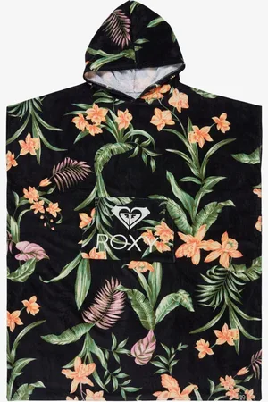 Roxy Stay Magical Print Logo Hooded 100% Cotton Poncho Toweleen
