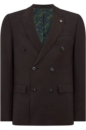 Remus Slim fit colbert van linnenmix met Double breasted38r