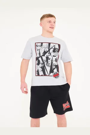 Brand Threads Mens 100% Cotton Marvel Comics Short Pyjamas SetXS