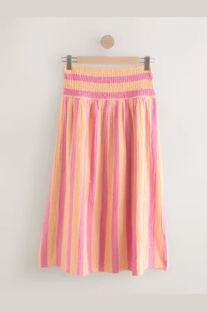 Next Soft 100% Cotton Elasticated Waist Maxi SkirtEU 42 (UK 14)