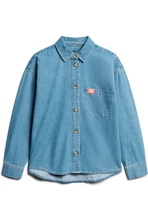 Superdry 100% katoenen denim overshirt36