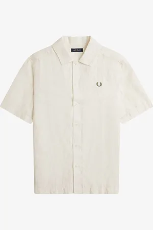 Fred Perry Jacquard Linen Blend Shirtmedium