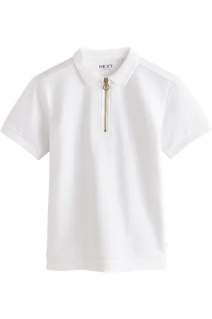 Next Poloshirt met korte mouwen, korte rits en textuur (3
