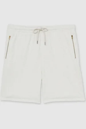 Reiss Phillimore Cotton Textured Drawstring ShortsMedium