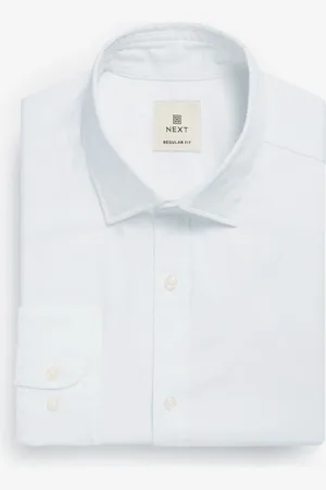 Next Regular Fit Textured Single Cuff 100% Cotton Shirt With Cutaway CollarM