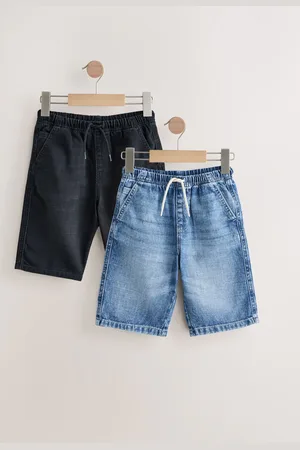 Next Bermuda denim 100% katoenen shorts met elastische taille verpakking van 2 (3