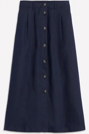 Boden Thomasina 100% Linen Midi Skirt46