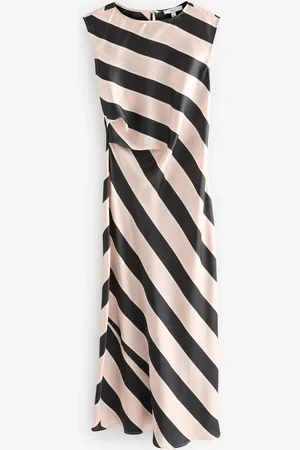 Next Sleeveless Satin Drape Waist Detail Midi Dress44