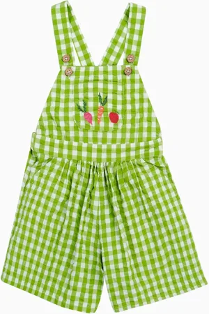 Frugi Green Gingham Culotte Dungarees116122cm