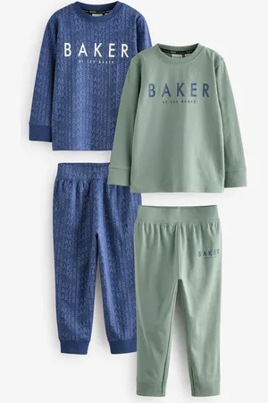 Ted Baker Blue/Green Long Sleeve 100% Cotton Pyjamas 2 Pack12 Jaar (152cm)