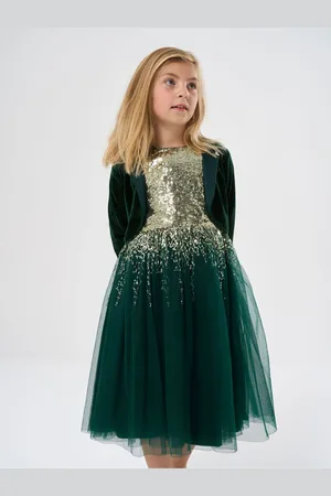 MISS Sequin Waterfall Dress With Faux Fur Bolero Outfit Set3