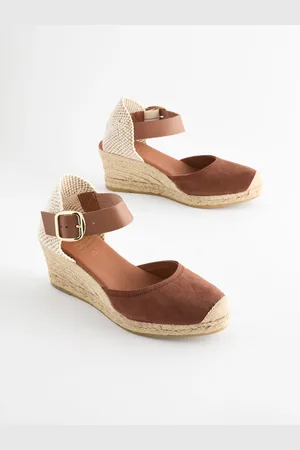 Next Forever Comfort leren espadrille sleehakken met gespEU 42 (UK 8)