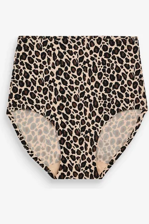 Chantelle Zachte naadloze slip met stretch, hoge taille, één maat en luipaardprintEén