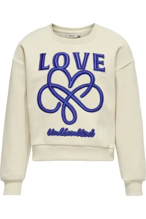 ONLY Grey Graphic Logo Love Sweatshirt13