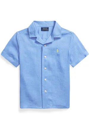 Ralph Lauren Boys Linen Camp Collar Linen Shirt8 jr