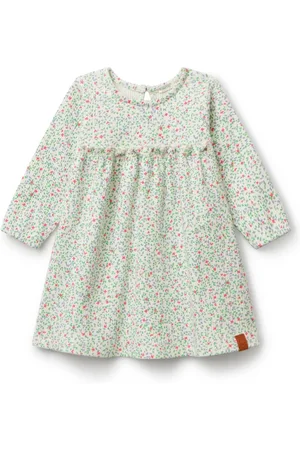 Benetton Baby Long Sleeve Printed White Dress5662cm