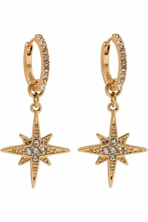Bibi Bijoux Gold Tone Gothic Revival Star EarringsEén