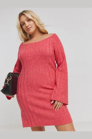 Simply Be Slash Neck Rib Mini Dress36-38