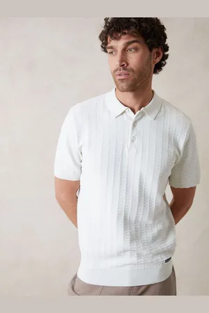 Threadbare Gebreid poloshirt van katoenmix met korte mouwen en textuurXL