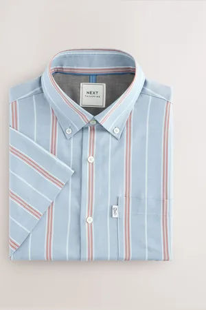 Next Short Sleeve With Button Down Collar Stripe Easy Iron Oxford Shirt2X-Large