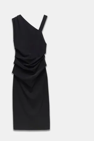 mint&berry Black Asymmetric Sculpting Midi Dress42