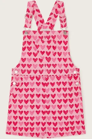Monsoon Heart Print Short Dungarees12 Jaar (152cm)
