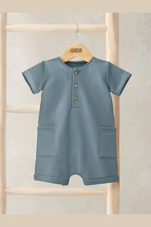 Mamas & Papas Blue Pocket Shortie Romper7480cm