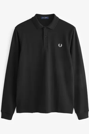 Fred Perry Effen poloshirt met lange mouwen van 100% katoenXXL