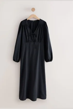 Next Long Sleeve Tie Front Midi Dress34petite