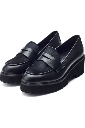 Moda In Pelle Florense zwarte loafers met sleehak en dikke zoolEU 40 (UK 7)