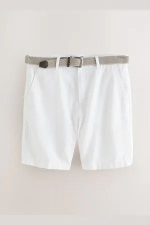 Next Chinoshort van linnen-katoen met riem inbegrepen32W x 31L (UK 32 R)