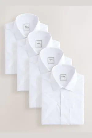 Next Short Sleeve Easy Care Formal Smart Shirts 4 Pack145in