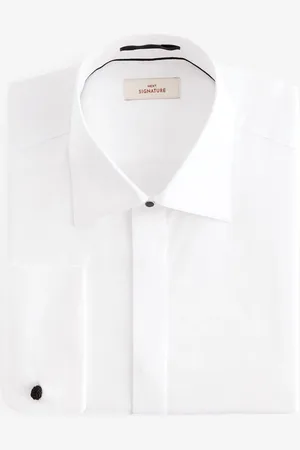 Next Occasion Signature Slim Double Cuff 100% Pima Cotton Dress Shirt With Cutaway Collar38 cm R (UK 15 R)