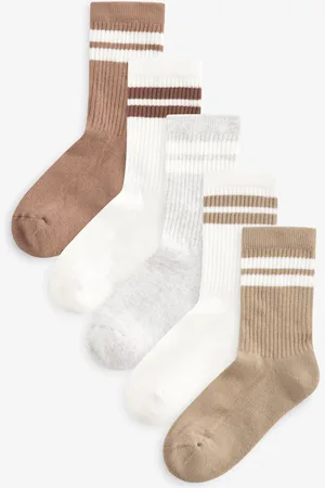 Next Cushioned Footbed Cotton Rich Ribbed Tipped Socks 5 PackUK 4-6.5