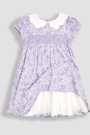 JoJo Maman Bébé Floral Print Broderie Collar Party Dress8086cm
