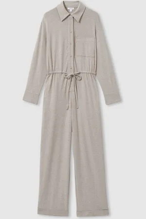 Reiss Rita Thermal Jersey Drawstring JumpsuitL