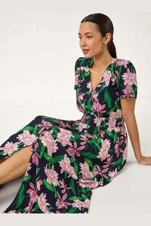 Roman Floral Shirred Maxi Dress42