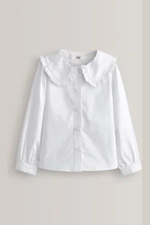 Next Katoenen schoolblouse met stretch, mooie kraag en lange mouwen (3-14 jr)10 Jaar (140cm)
