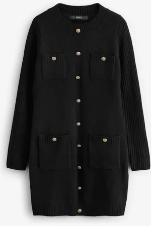 Next Smart Button Up Knitted Jumper Dress with WoolL