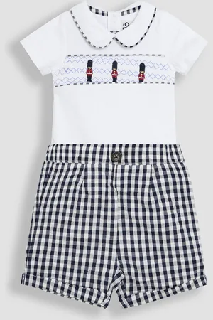 JoJo Maman Bébé 2-Piece Smocked Embroidered Body & Shorts Set7480cm