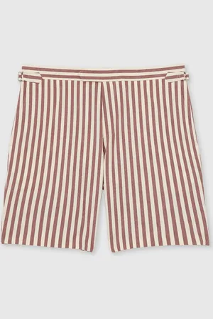 Reiss Roas Cotton Blend Seersucker Stripe Shorts30r