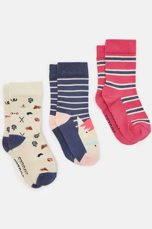 Joules Neat Feet verpakking van 3 meisjessokkenUK 6