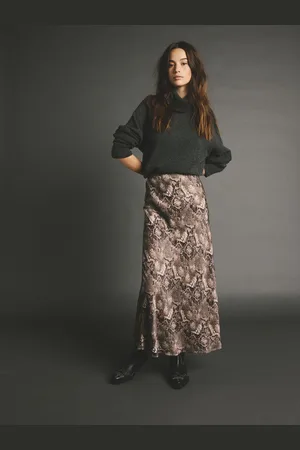 Next Satijnen midirok met print48 Tall