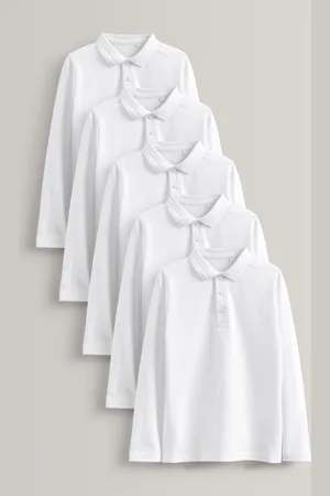Next 100% katoenen schoolpoloshirts met lange mouwen (3-16jr)5 Jaar (110cm)